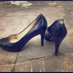 Coach 5.5 black patent leather high heel